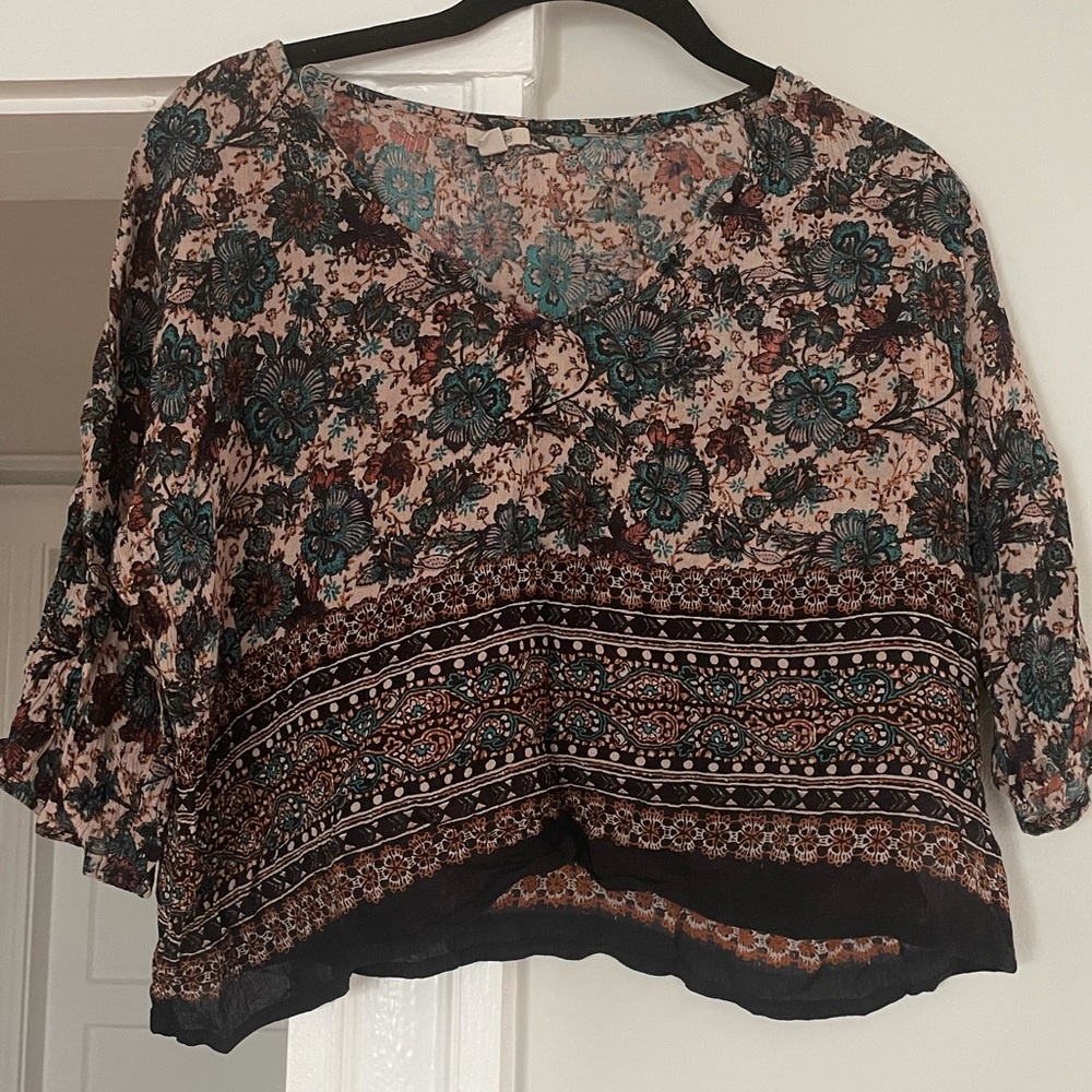 Floral Chiffon Crop Top